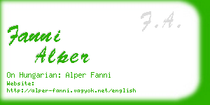 fanni alper business card